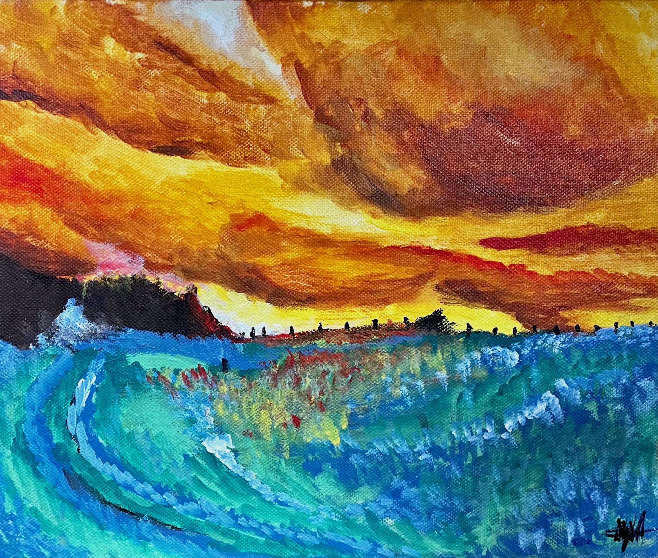 Atardecer de Lavanda, Óleo sobre Lienzo, 24x30cm