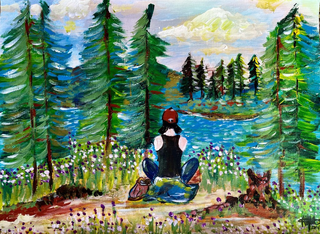 Autorretrato, Acrílico sobre Pergamino, 30x40 cm