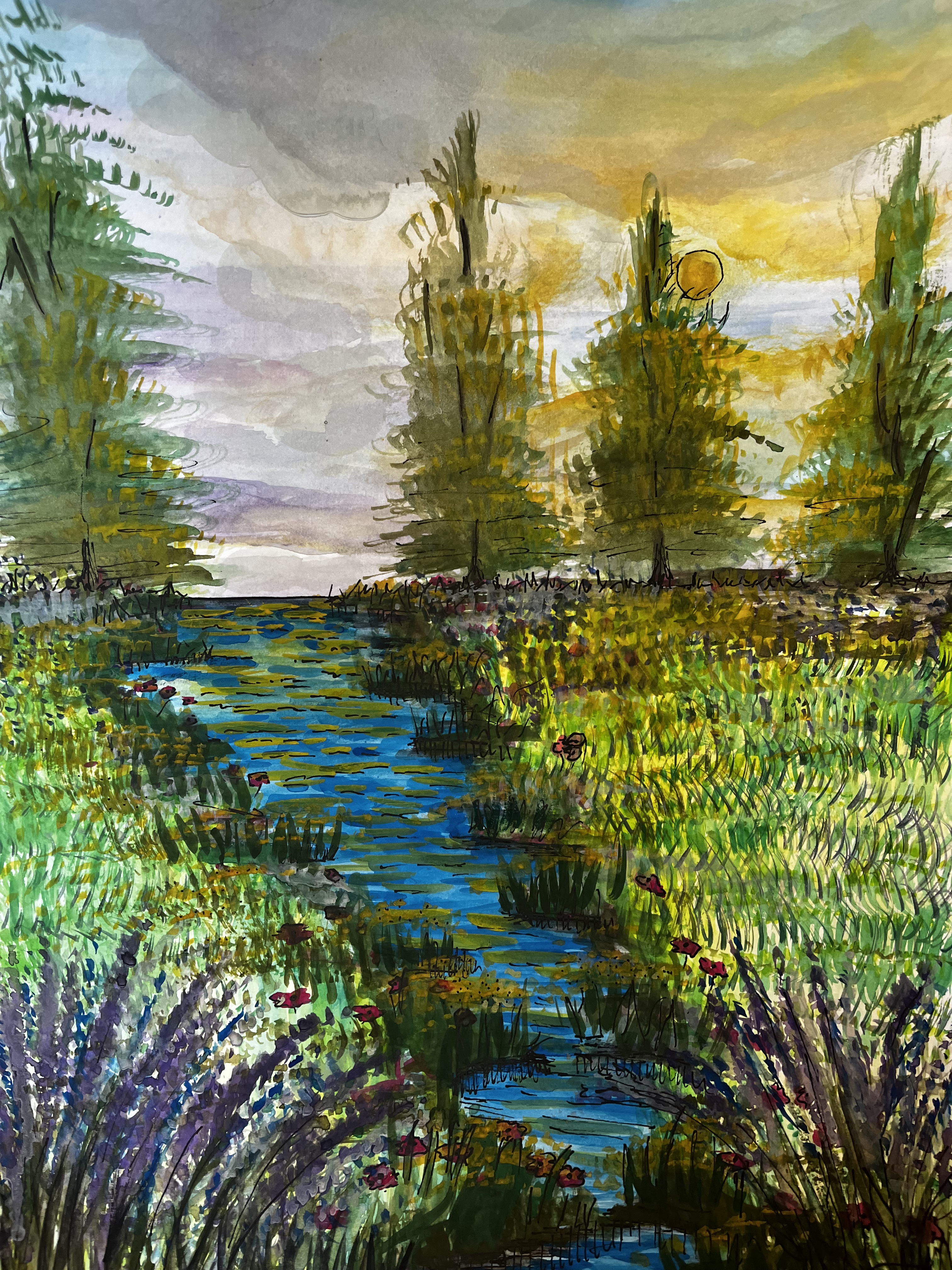 Printemps - Acuarela 28x31cm - Veronica Yepes Moreno