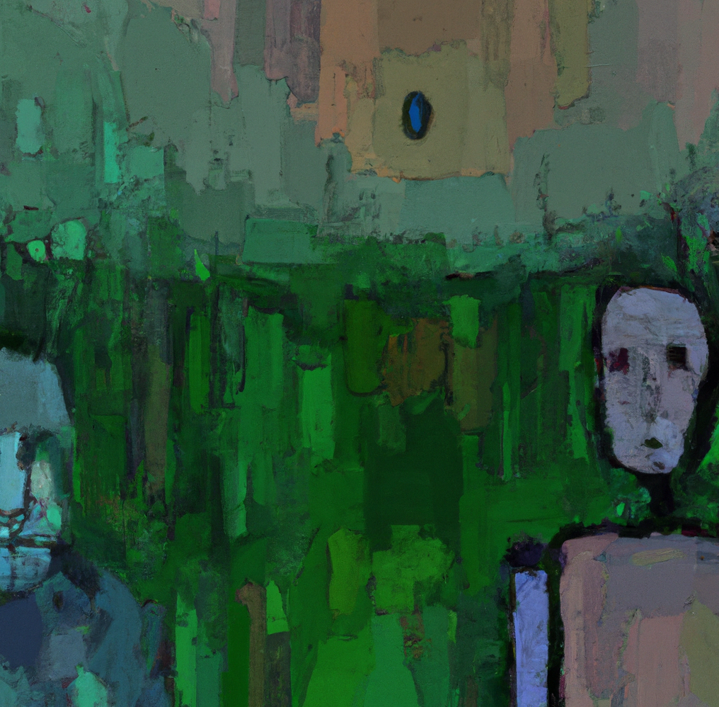 The Chat and I, ilustración original VeryVero300 and Dallee. Impresionist illustration of a technological other